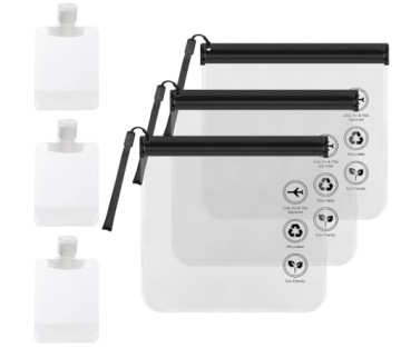 Przezroczyste kosmetyczki podróżne zestaw 3 sztuk + 3 torby na płyny