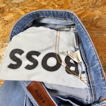 Spodnie Jeansowe HUGO BOSS MAINE Regular Błękitne Denim Dżins Proste 38x32