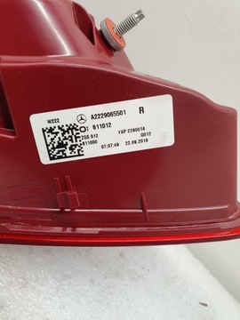 MERCEDES SVĚTLO PRAVÁ ZADNÍ TŘÍDA S W222 A2229065501 222