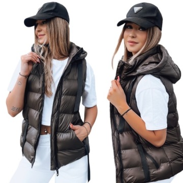 PIKOWANA KAMIZELKA DAMSKA Z KAPTUREM roz. M