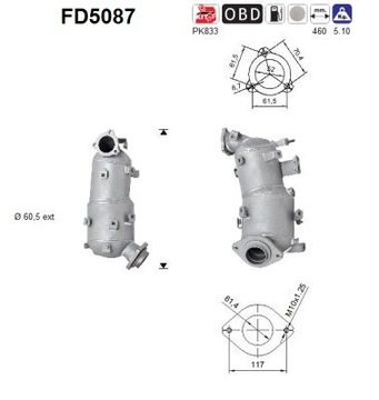 FILTR CZĄSTEK STAŁYCH DPF do TOYOTA RAV 4 III 2.2