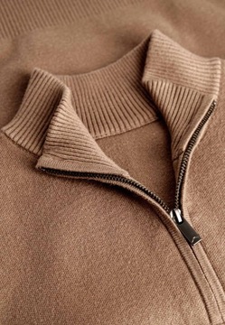 OUTLET męski sweter beżowy ze stójką VOLCANO S-JOIN 5XL