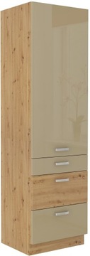 PIĘKNA WYSOKA SZAFKA 60X210 3 SZUFLADY CAPPUCINO