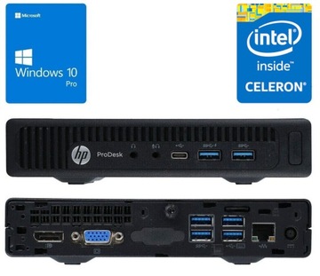Mini PC HP ProDesk 600 G2 DM Celeron G3900T 8GB 128GB SSD Win 10 Pro 4K