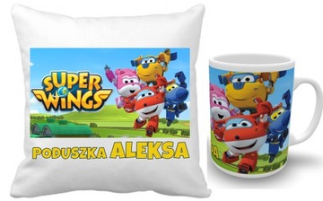 SUPER WINGS ZESTAW PODUSZKA+KUBEK+IMIĘ