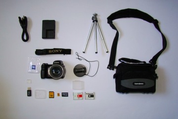 Aparat SONY DSC H9 mSD 32GB KODAK 2 akuml ładow Torba SAMSONITE+statyw