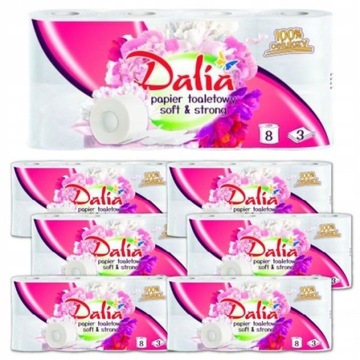 Papier toaletowy DALIA biały 3war. PAKIET 56 rolek