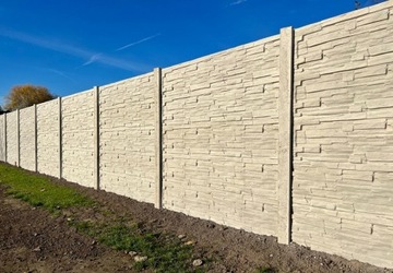 Бетонный забор, бетонный забор, плиты, пролет 1,89 м, графит