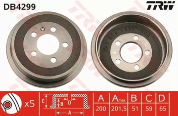 TRW DB4299 BEBEN HAMULCOWY AUDI A2 (8Z0) 00-05/