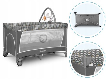 Łóżeczko turystyczne FLOWER grey scandi