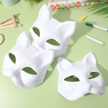 ЗАГОТОВКА РУЧНАЯ РАСКРАСКА своими руками МАСКА КОШКИ 6 ШТ.