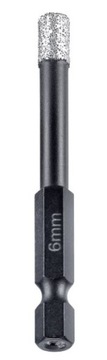 Алмазное сверло по керамике, плитке, керамограниту 6 мм для отвертки KWB