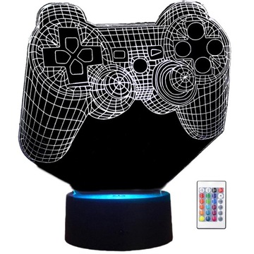 Lampka nocna biurkowa 3D LED kolory pilot Game Pad M1 + Pilota