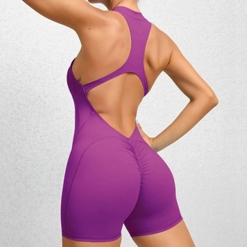 Sports Jumpsuit Woman Gym Short One Pieces Sexy Bo