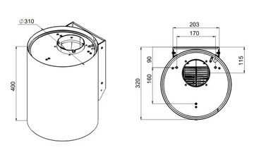 Okap kuchenny wolnostojący Maan ELBA MINI WPB431
