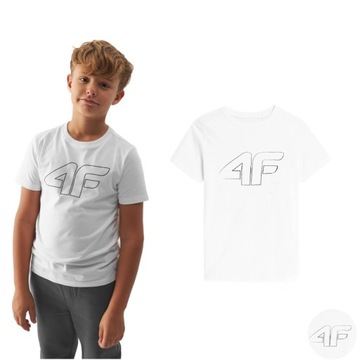 KOSZULKA CHŁOPIĘCA 4F T-SHIRT BAWEŁNA WF 128