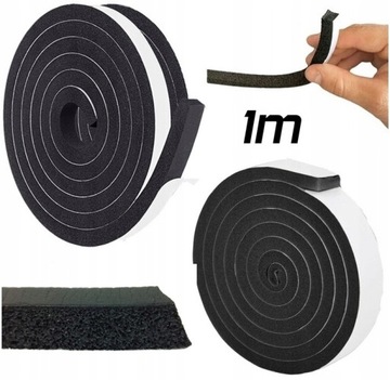 Uszczelka do drzwi pianka wygłuszająca samoprzylepna PIANKA GĄBKA 1x1cm 1m