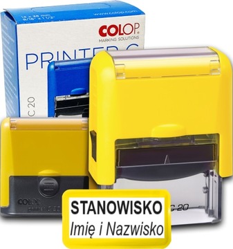 PIECZĄTKA COLOP C20 DO 4 LINII FIRMOWA IMIENNA BIUROWA PROJEKT + GUMKA