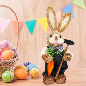 14-дюймовый соломенный пасхальный кролик, рисунок ручной работы, реквизит для фотографий, стиль D