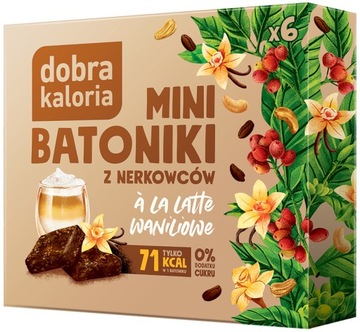 DOBRA KALORIA MINI BATONIKI BATONY A'LA LATTE WANILIOWE bez CUKRU | ORZECHY
