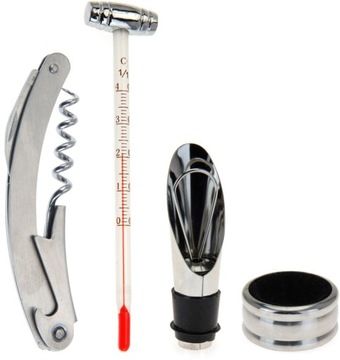 Набор винных аксессуаров Koopman, нержавеющая сталь, серебристый/черный