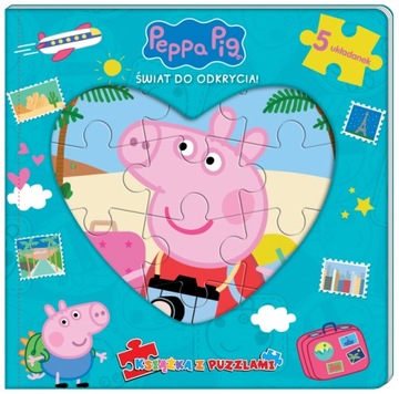 Świnka Peppa Książka z puzzlami Świat do odkrycia! 5 układanek - KD