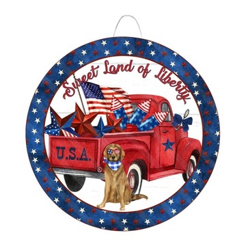 Wooden Welcome Door Sign Round Hanging Wreath Seasonal Outdoor Indoor Dog