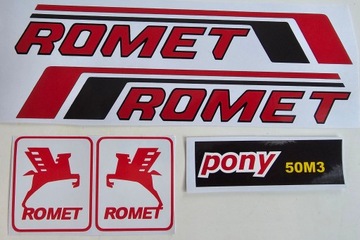 Romet Motorynka naklejki komplet kolory Schowek zbiornik oslona naklejka