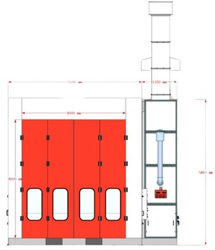 Kabina lakiernicza12x5x5 z podstawą Komora Malarska samochodowa ABC Group