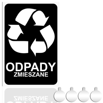 Tabliczka PCV Segregacja Śmieci ODPADY ZMIESZANE 30x20 Druk UV + przylepce