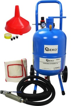 GEKO PIASKARKA MOBILNA SYFONOWA 19L MASKA LEJEK DYSZE ZESTAW G02029