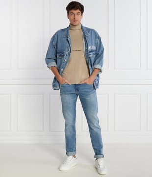 Calvin Klein Jeans sweter beżowy golf rozmiar M