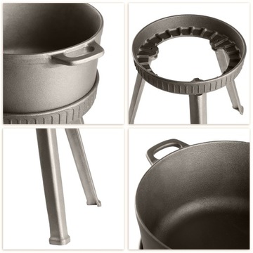 ЧУГУННЫЙ ОХОТНИЧИЙ ЧАШОК ДЛЯ КОСТА + РЕШЕТКА 4.5Л