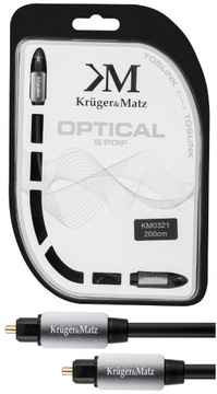 KABEL PRZEWÓD OPTYCZNY AUDIO CYFROWY COAXIAL TOSLINK KRUGER&MATZ 2M 200CM