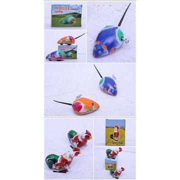 4x Retro Vintage Style Tin Toys Wind Up Animal
