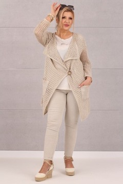 ЧЕХОЛ, АЖУРНЫЙ ДЖЕМПЕР, ПОЛЬСКОЕ ИЗДЕЛИЕ, БОЛЬШИЕ РАЗМЕРЫ, КАРДИГАН