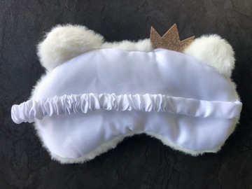 МАСКА ДЛЯ ВЕК ДЛЯ СНА, СНА, РАССЛАБЛЕНИЯ, плюшевый мишка, белый OLDMAN PLUSH