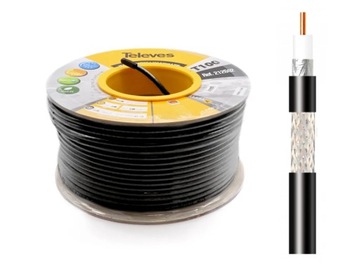Kabel antenowy HD 4K 1.13CU czarny Televes 2126 1m