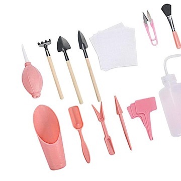 1 набор мини-садовых инструментов для суккулентов, 16 розовых цветов