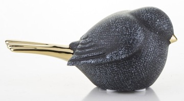 Украшение керамической фигурки птицы из черного золота