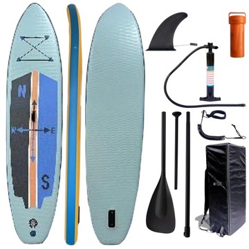 DESKA SUP 320CM DMUCHANA DO PŁYWANIA WYTRZYMAŁA ZESTAW + WIOSŁO + WOREK