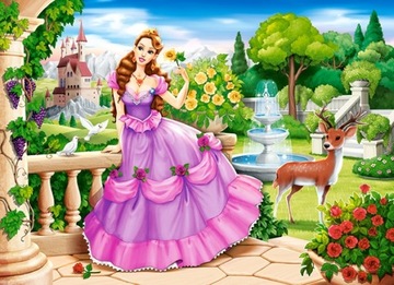 Puzzle 100 KSIĘŻNICZKA W OGRODZIE KWIATY Castor 6+ układanka zwierzęta ptak