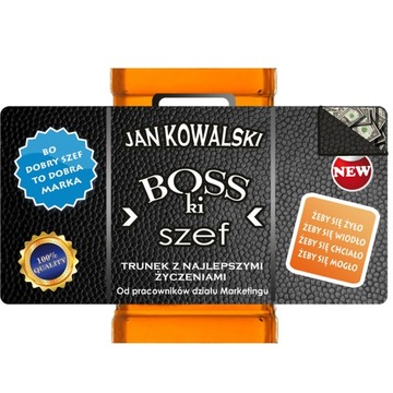 PREZENT DLA SZEFA etykieta personalizowana WHISKEY