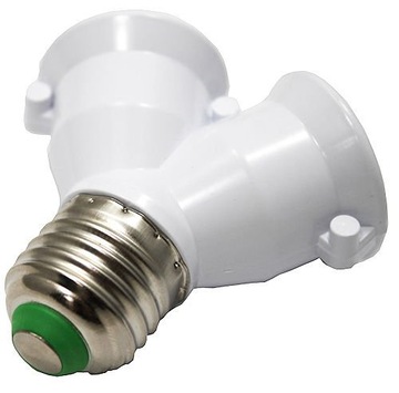 PRZEJŚCIÓWKA ADAPTER ROZGAŁĘŻNIK OPRAWKA ZŁODZIEJKA Z E27 NA 2xE27