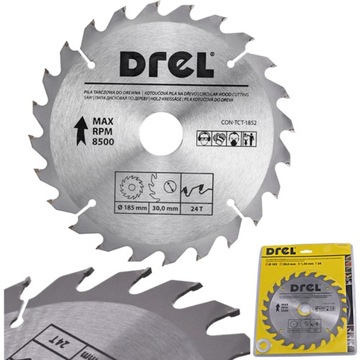 TARCZA DO DREWNA PIŁA WIDIOWA 185 X 30 mm 24T