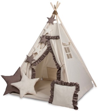 Namiot TIPI WIGWAM TEEPEE 3 poduszeczki+ GIRLANDA z gwiazdek produkt PL