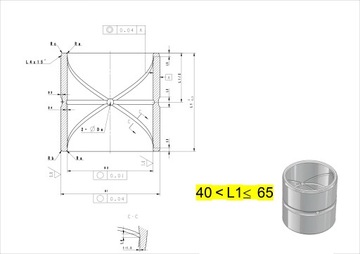 TULEJA STALOWA HARTOWANA 50X65X50 # BIELAK