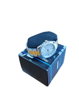 SREBRNY ZEGAREK MĘSKI CASIO MTP-1302P Z METALOWĄ BRANSOLETĄ