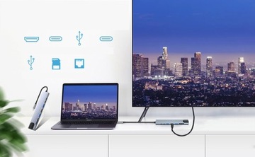 ДОК-СТАНЦИЯ-ХАБ 8 В 1 PD100W 4K СЧИТЫВАТЕЛЬ ТИПА C ДЛЯ HDMI MACBOOK AIR PRO