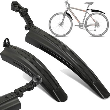 BŁOTNIKI ROWEROWE PRZÓD + TYŁ KOMPLET ROWER 2 SZT UNIWERSALNE 26 28 CALI